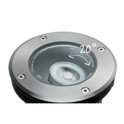 Plug & Shine LED Bodeneinbauleuchte rund IP67 3000K 6W schwenkbar Einzelspot