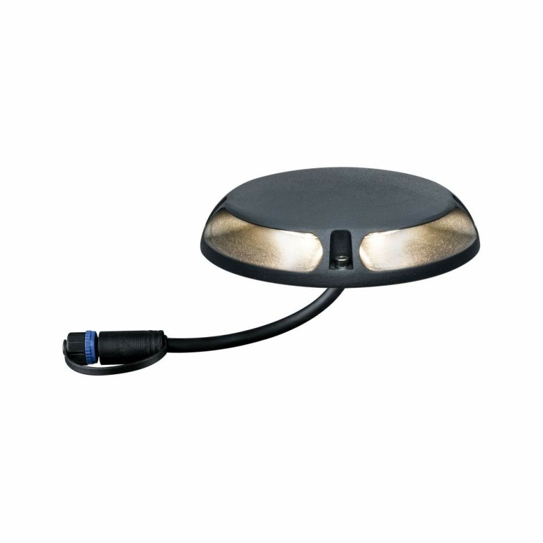 Paulmann Plug & Shine LED Bodenaufbauleuchte IP67 befahrbar 2x3,3W 3000K zweifacher Lichtaustritt Anthrazit