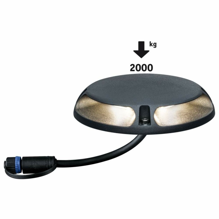 Paulmann Plug & Shine LED Bodenaufbauleuchte IP67 befahrbar 2x3,3W 3000K zweifacher Lichtaustritt Anthrazit