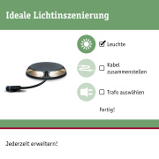 Plug & Shine LED Bodenaufbauleuchte IP67 befahrbar 2x3,3W 3000K zweifacher Lichtaustritt Anthrazit