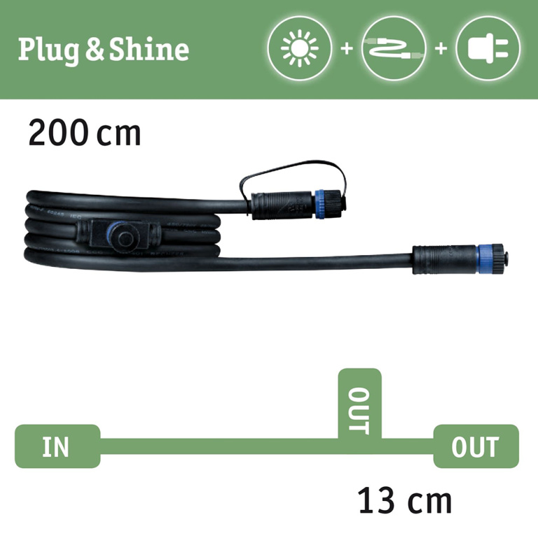 Paulmann Plug & Shine Kabel 2m 2 Ausgänge IP68