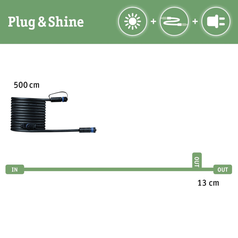 Paulmann Plug & Shine Kabel 5m 2 Ausgänge IP68