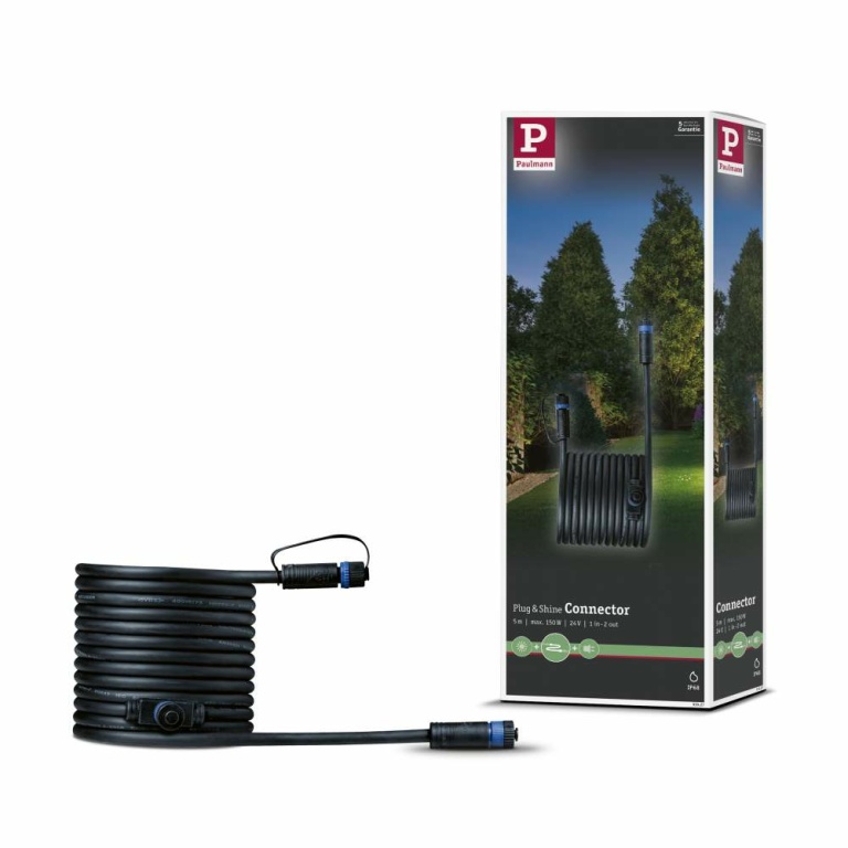 Paulmann 93927 Plug Kabel 5m & Shine | Lampen1a Schwarz IP68