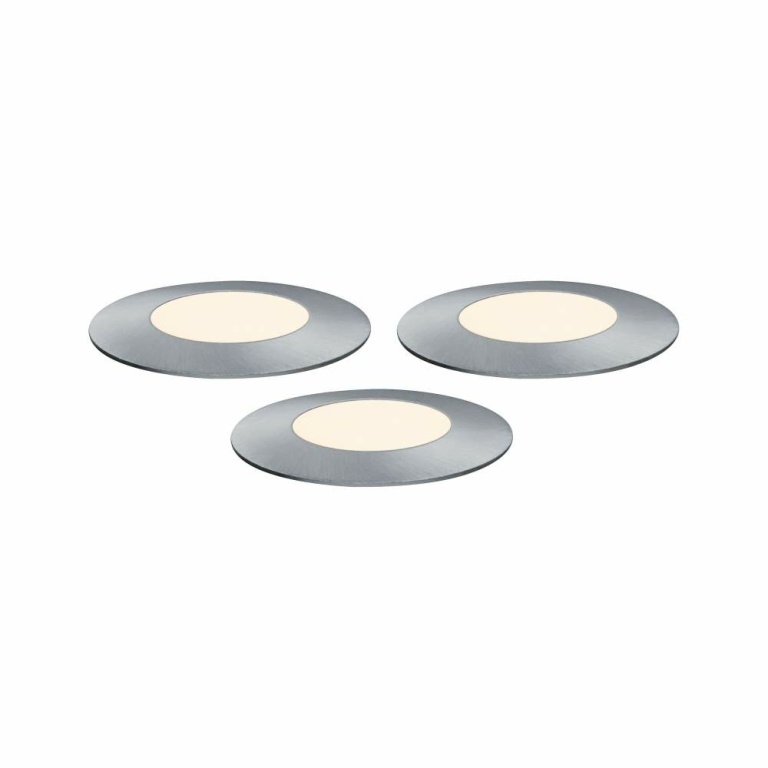 Paulmann Plug & Shine Erweiterungsset LED Bodeneinbauleuchte Floor Mini IP67 3000K 3x2,5W Silber