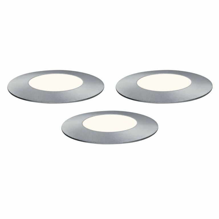 Paulmann Plug & Shine Erweiterungsset LED Bodeneinbauleuchte Floor Mini IP67 3000K 3x2,5W Silber