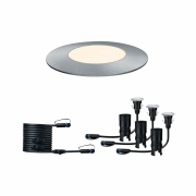 Plug & Shine Erweiterungsset LED Bodeneinbauleuchte Floor Mini IP67 3000K 3x2,5W Silber