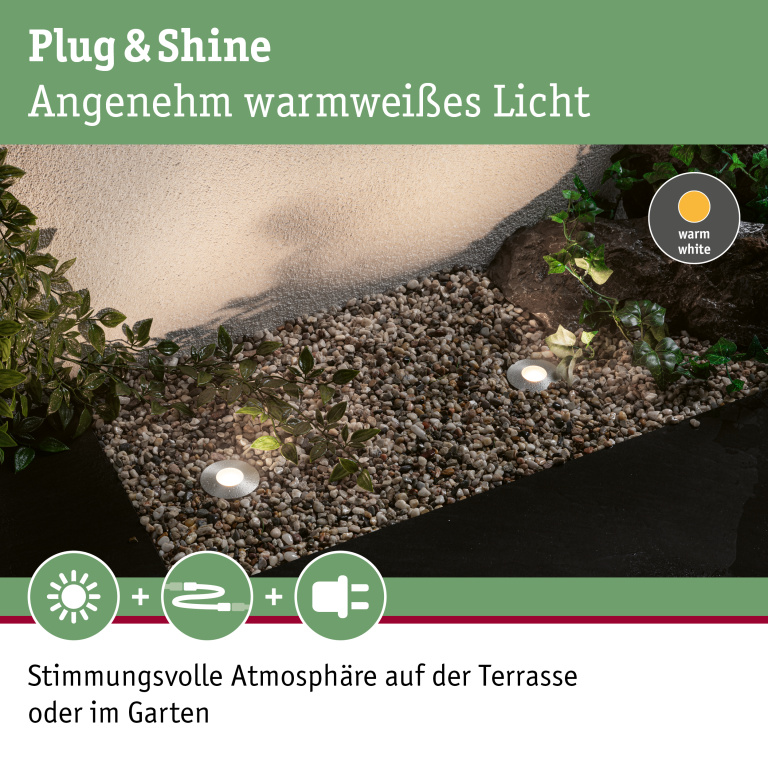 Paulmann Plug & Shine LED Bodeneinbauleuchte Floor Mini IP67 3000K 2,5W Einzelspot