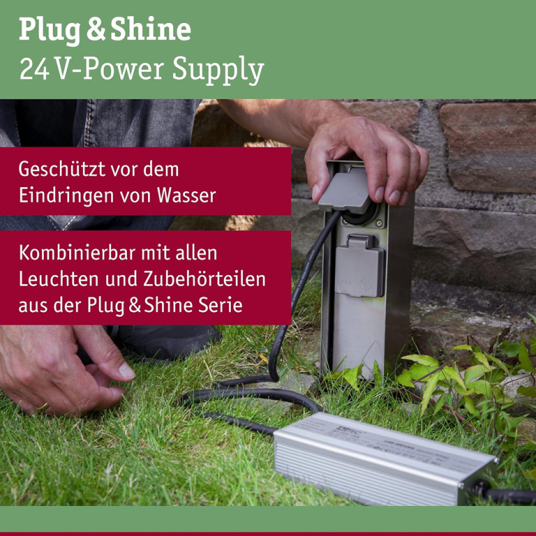 Paulmann Plug & Shine Einspeisung Trafo 75W 24V DC IP67 Silber