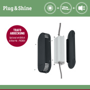 Plug & Shine Einspeisung Trafo 75W 24V DC IP67 Silber