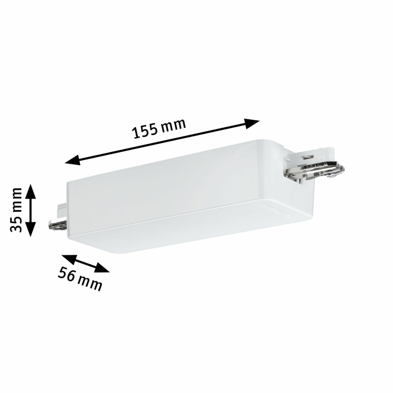 Paulmann URail ZigBee 3.0 Dimm/Switch Adapter Weiß Smart Home Schienenverbinder An/Aus/Dimmen max. 400W