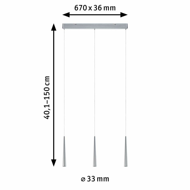 Paulmann LED Pedelleuchte Gutta 3-flammig 3x7W