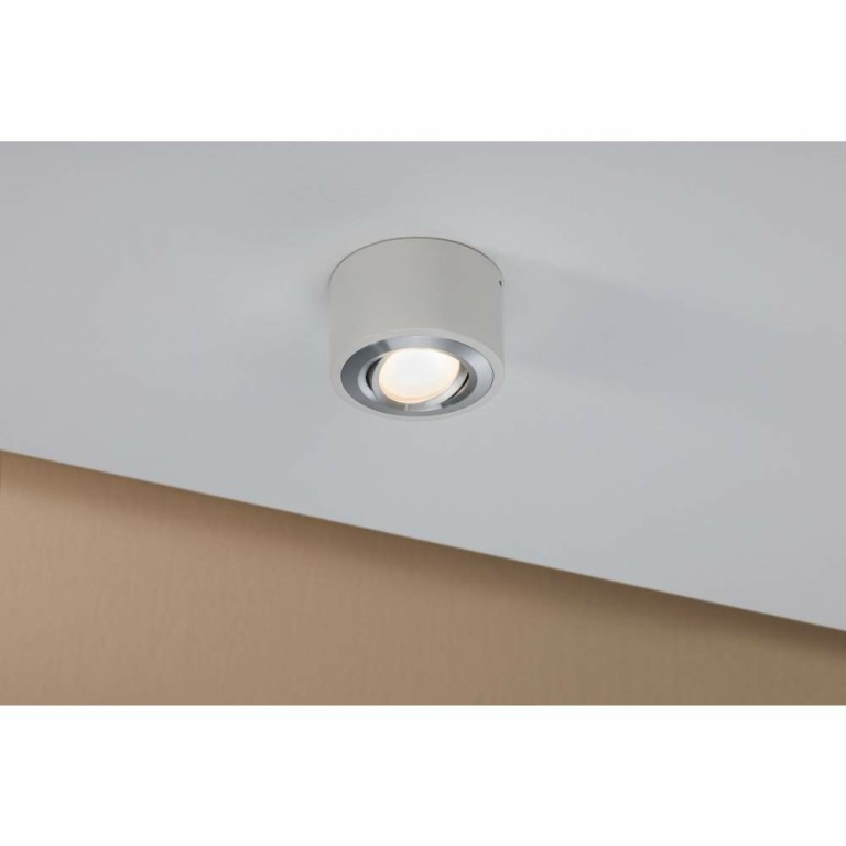 Paulmann LED Deckenleuchte Argun 1-flammig 3-Step-Dim 3000K 280lm 230V 4,8W dimmbar Weiß/Alu gebürstet