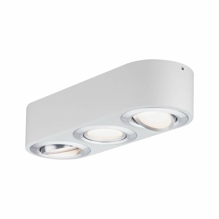 Paulmann LED Deckenleuchte Argun 3-flammig 3-Step-Dim 3000K 3x280lm 230V 3x4,8W dimmbar Weiß/Alu gebürstet