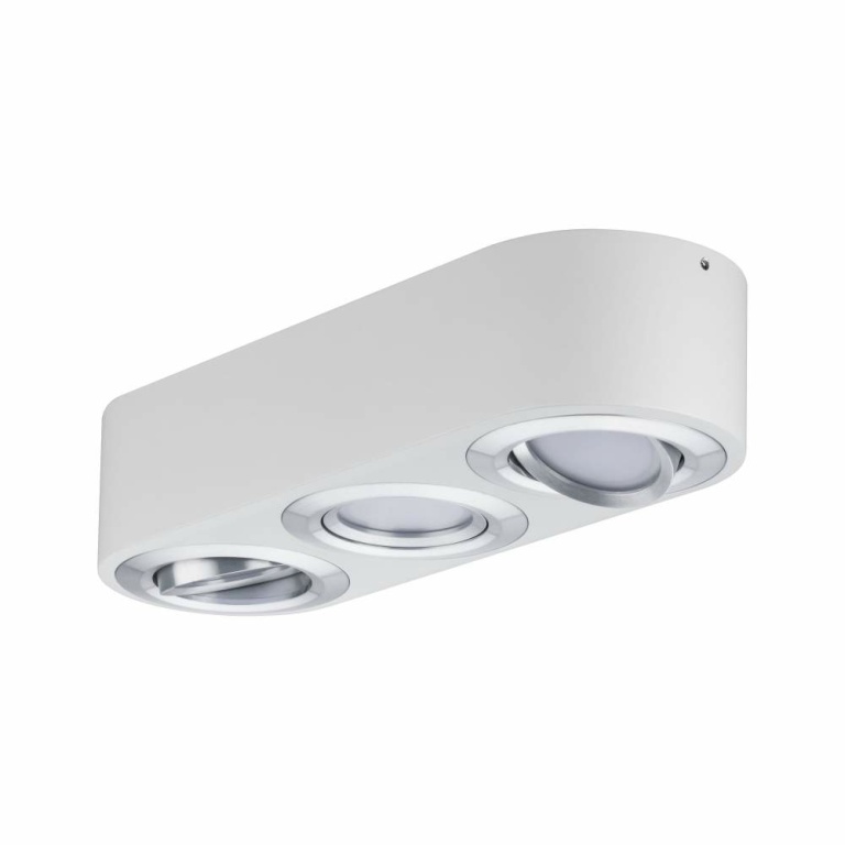 Paulmann LED Deckenleuchte Argun 3-flammig 3-Step-Dim 3000K 3x280lm 230V 3x4,8W dimmbar Weiß/Alu gebürstet