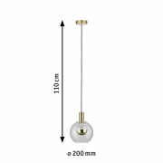 Neordic Pendelleuchte Esben E27 max. 20W Klar/Messing gebürstet dimmbar Glas/Metall 1-flammig