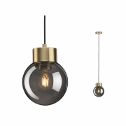 Neordic Pendelleuchte Linja E27 max. 20W Rauchglas/Messing gebürstet dimmbar Spiegel/Glas/Metall 1-flammig