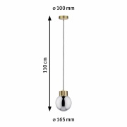 Neordic Pendelleuchte Linja E27 max. 20W Rauchglas/Messing gebürstet dimmbar Spiegel/Glas/Metall 1-flammig