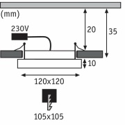 LED Einbaupanel Areo IP23 eckig 8W 3000K