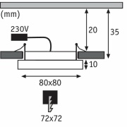 LED Einbaupanel Areo IP23 eckig 5W 3000K