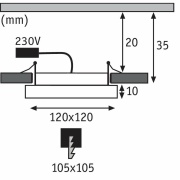 LED Einbaupanel Areo IP23 eckig 8W 3000K