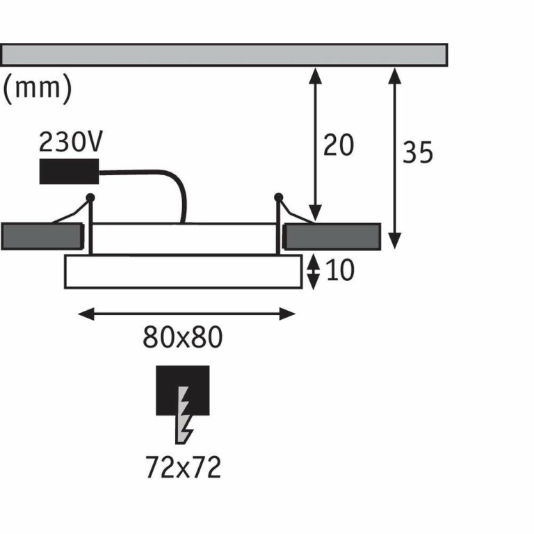 Paulmann LED Einbaupanel Areo IP23 eckig 5W 3000K