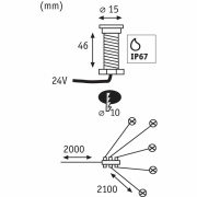 Plug & Shine LED Bodeneinbauleuchte MicroPen II Erweiterungsset IP67 3000K 5x0,22W Silber