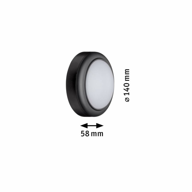 Paulmann LED Außenwandleuchte IP44 140mm 3000K 8W 560lm 230V Grau Kunststoff