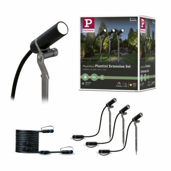 Paulmann Plug & Shine LED Gartenstrahler Plantini Erweiterungsset IP65 3000K 3x 2W Anthrazit