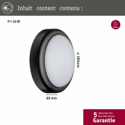 LED Außenwandleuchte rund Grau Anthrazit IP44 3000K 15W