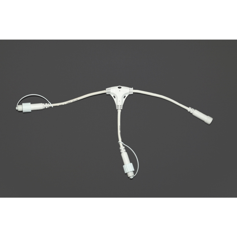 MK-Illumination QUICK FIX®QF+ T-divider mit 2 Ausgängen,weißes Kabel, 220-240V