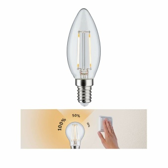 Paulmann LED-Lampe E14 Kerze Klar 2700K Warmweiß 250lm 2.7W 3-Stufen-dimmbar