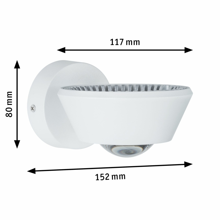 Paulmann LED Designer Wandleuchte Sabik Weiß matt Up&Down IP44 9W drehbar dimmbar