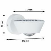 LED Designer Wandleuchte Sabik Weiß matt Up&Down IP44 9W drehbar dimmbar