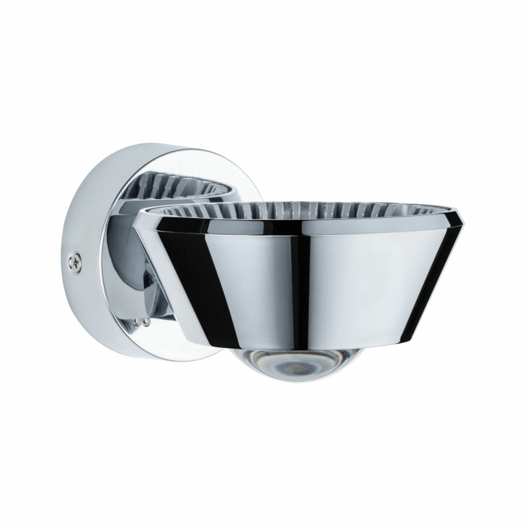 Paulmann LED Designer Wandleuchte Sabik Chrom Up&Down IP44 9W drehbar dimmbar