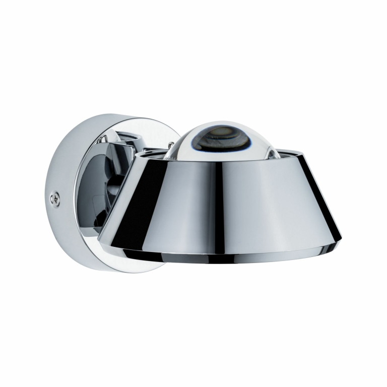 Paulmann LED Designer Wandleuchte Sabik Chrom Up&Down IP44 9W drehbar dimmbar