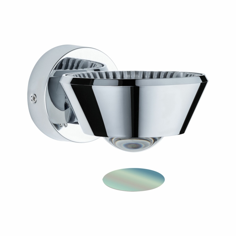 Paulmann LED Designer Wandleuchte Sabik Chrom Up&Down IP44 9W drehbar dimmbar