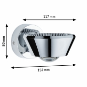 LED Designer Wandleuchte Sabik Chrom Up&Down IP44 9W drehbar dimmbar