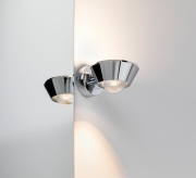 LED Designer Wandleuchte Sabik Chrom Up&Down IP44 9W drehbar dimmbar