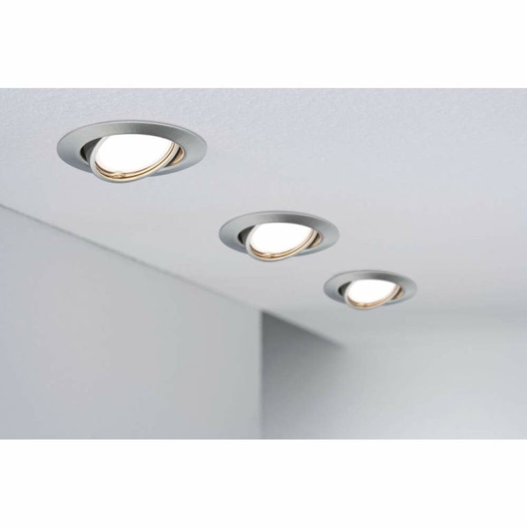 Paulmann Einbauleuchte LED Base rund 1x5W GU10 Eisen gebürstet