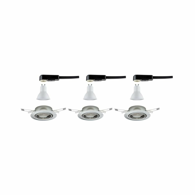 Paulmann Einbauleuchte LED Base rund 3x5W GU10 Eisen gebürstet