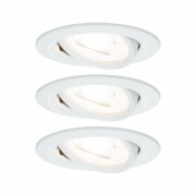 Nova LED Einbauleuchte 3er-Set rund 6.5W IP23 GU10 Weiß (matt) schwenkbar 2700K 230V