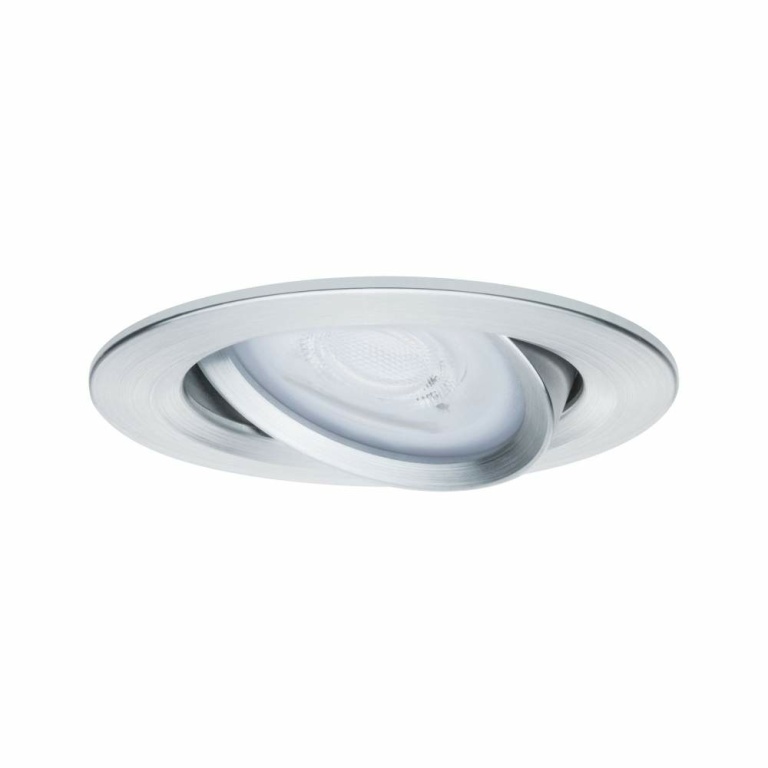 Paulmann LED Einbauleuchte Nova Einzelleuchte rund 6.5W IP23 GU10 Alu gedreht schwenkbar 2700K 230V