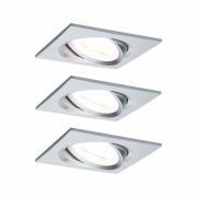 Einbauleuchte LED Nova eckig 3x6,5W GU10 Alu gedreht