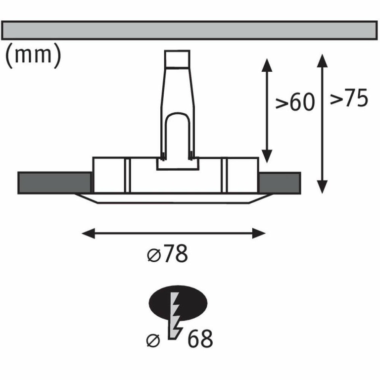 Paulmann LED Einbauleuchte Nova Einzelspot rund 1x6.5W IP44 GU10 Eisen gebürstet 2700K 230V