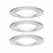 LED Bad-Einbauleuchte Nova Basisset 3er Set rund 6.5W IP44 GU10 Alu gedreht 2700K 230V