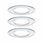 LED Bad-Einbauleuchte Nova Basisset 3er Set rund 6.5W IP44 GU10 Chrom 2700K 230V