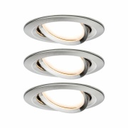 LED Einbauleuchte Nova Coin 3er Set rund 6W IP23 Eisen gebürstet schwenkbar 2700K 230V