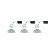 LED Einbauleuchte Nova Coin 3er Set rund 6W IP23 Eisen gebürstet schwenkbar 2700K 230V