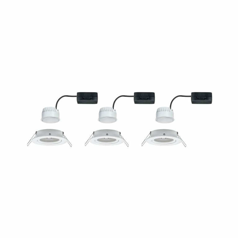 Paulmann LED Einbauleuchte Nova Coin 3er Set rund 6W IP23 Weiß (matt) schwenkbar 2700K 230V