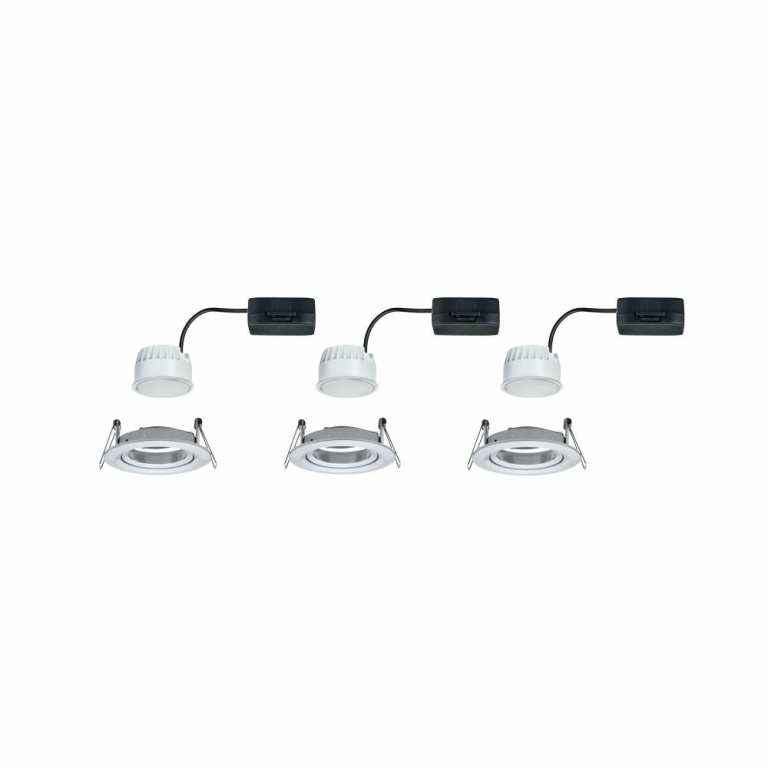 Paulmann LED Einbauleuchte Nova Coin Basisset 3er Set rund 6W IP23 Alu gedreht schwenkbar 2700K 230V